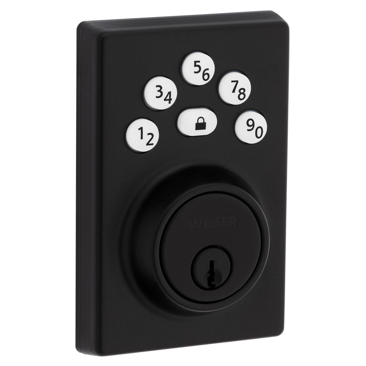 Pêne électronique contemporain Elements avec Smartcode, noir mat