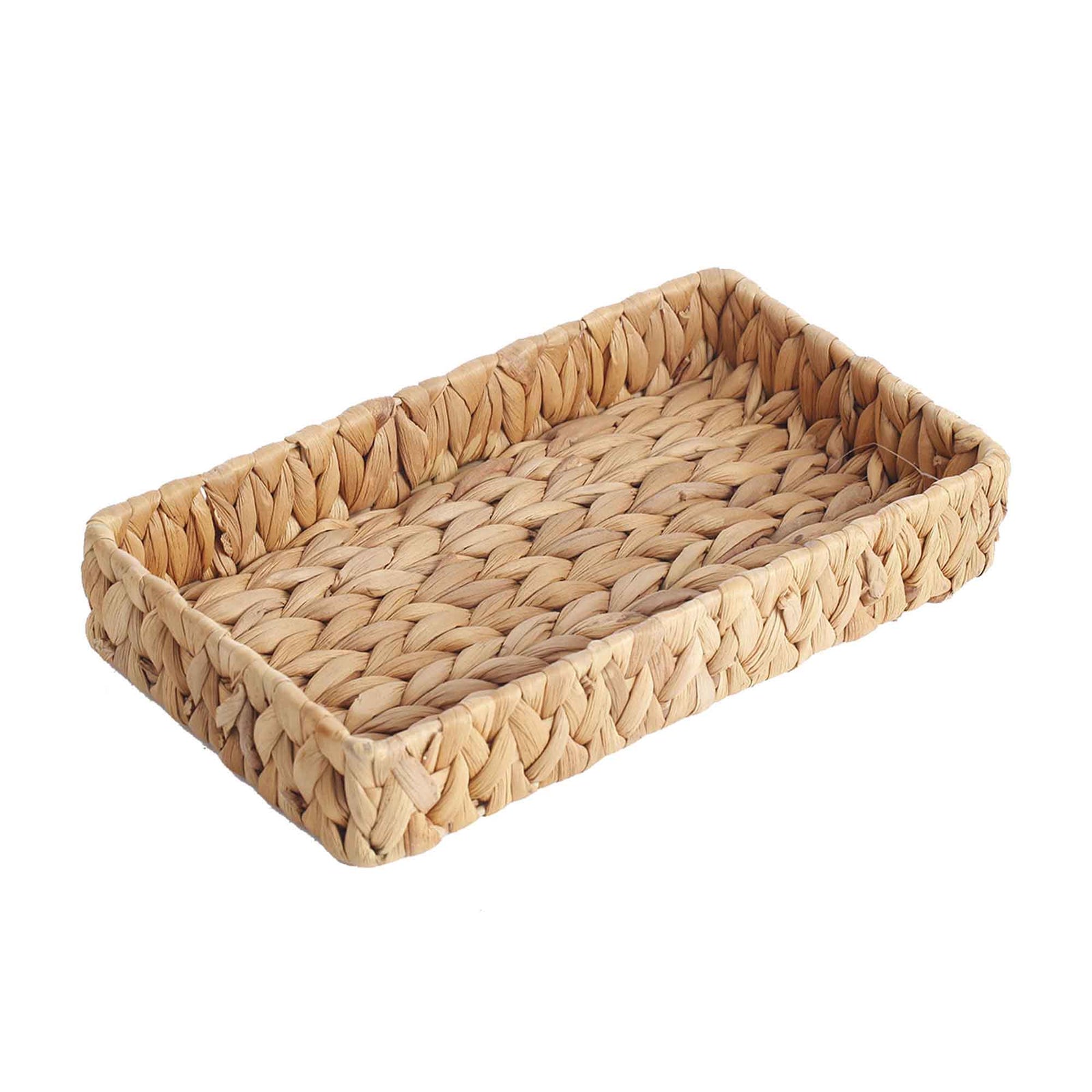 Panier de rangement en jacinthe d'eau à profil bas