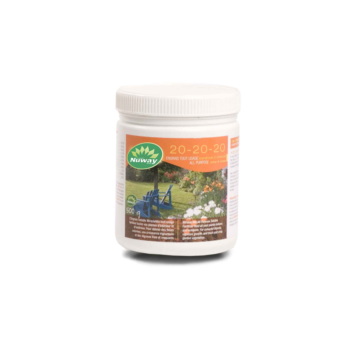 Engrais soluble 20-20-20 pour plantes intérieures et extérieures, 500 g