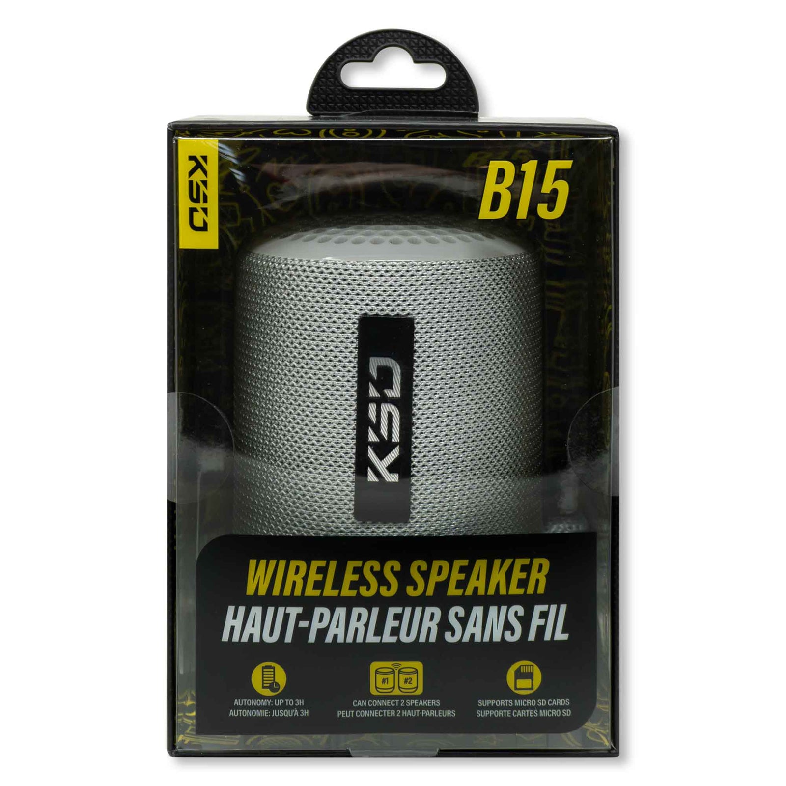 Haut-parleur sans fil B15 avec lecteur de carte Micro SD et port USB