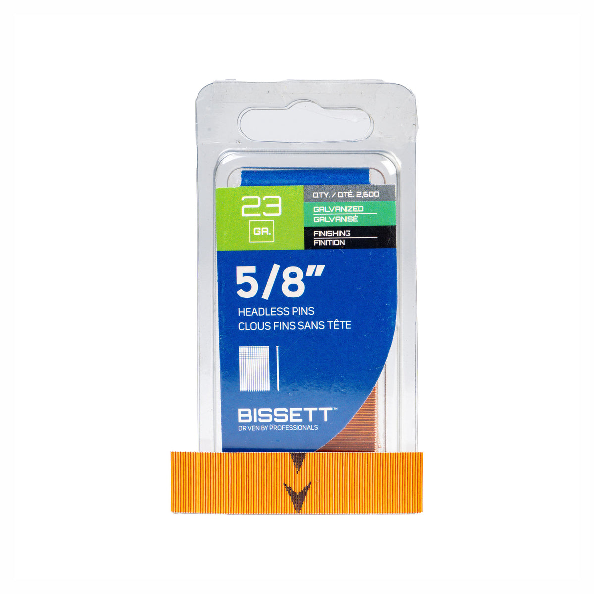 Clous de finition fins sans tête de calibre 23 en acier galvanisé, 5/8'' (2 600 unités)