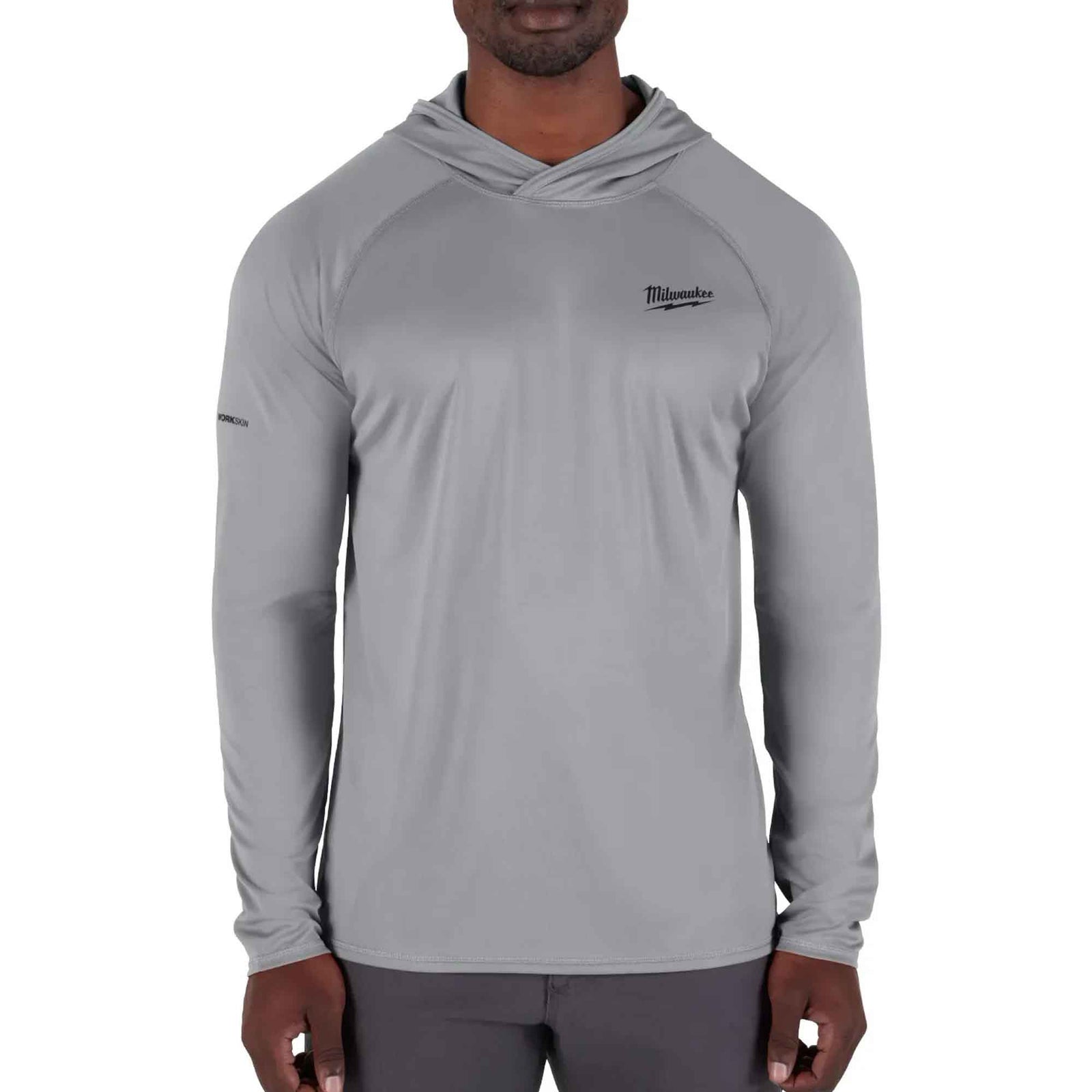 Chandail de travail à manche longue avec capuche et protection solaire Workskin, gris (T-grand)