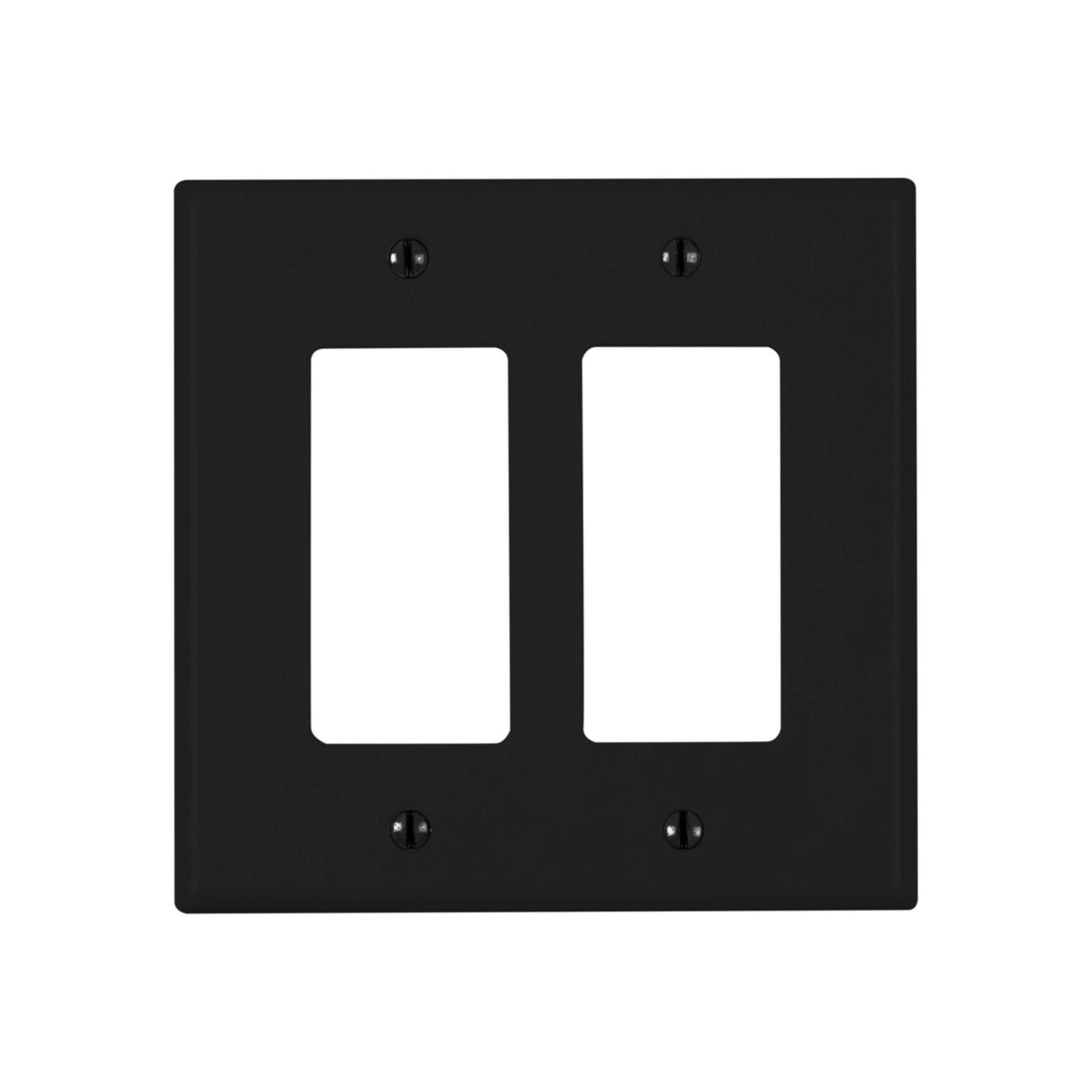 Plaque murale Decora en nylon pour 2 interrupteurs, noir