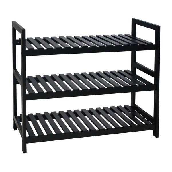 Open Rack Mdf MDF Shoe Rack Black, 27.5