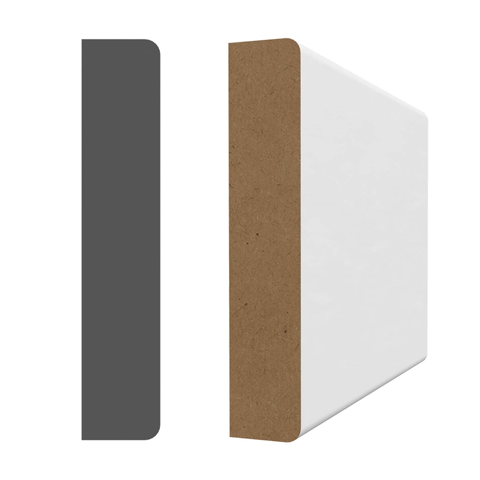 Moulure rectangulaire en fibre de bois prépeinte blanche, 8' x 3'' x 5/8''