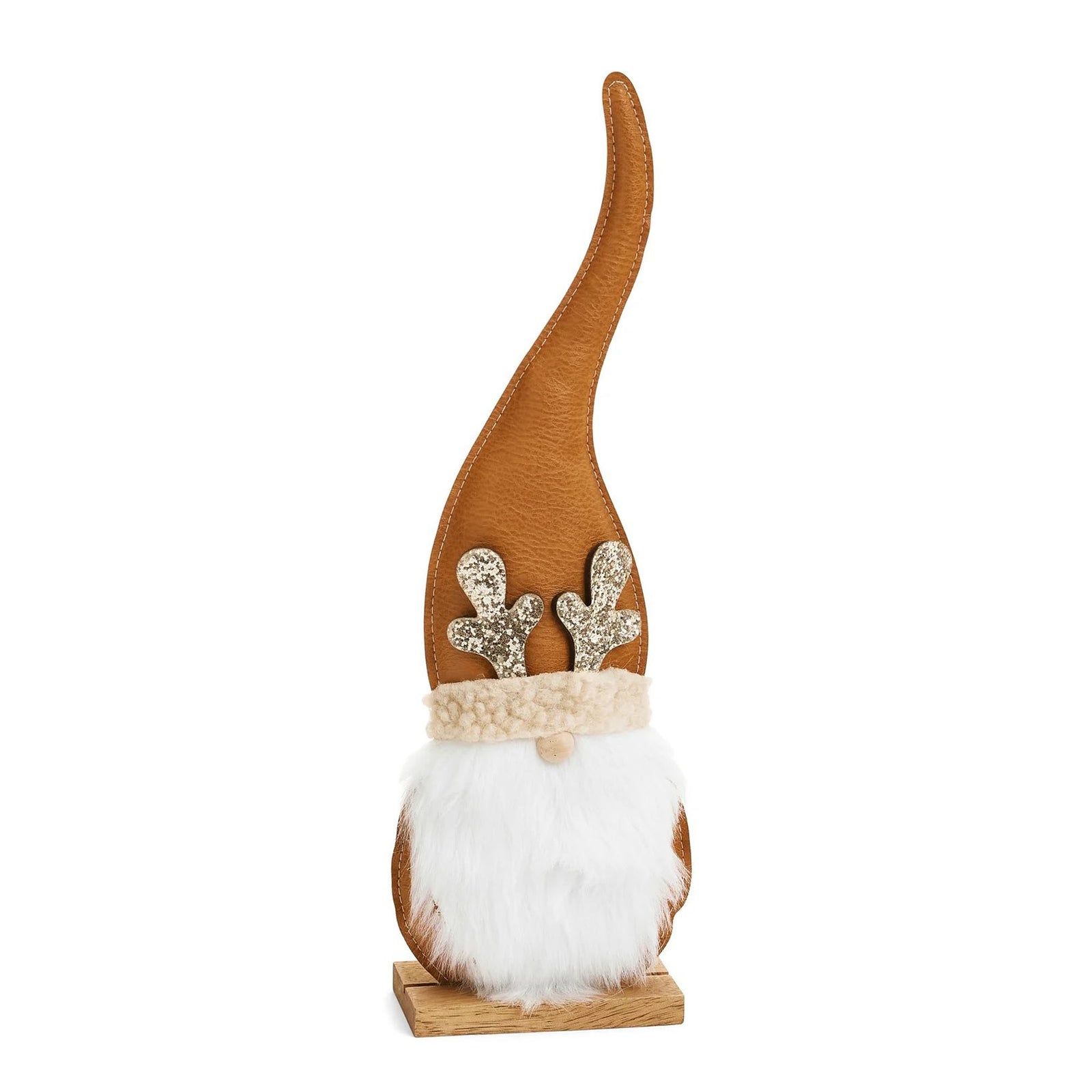 Petit gnome décoratif en simili cuir bronze, 5'' x 14''