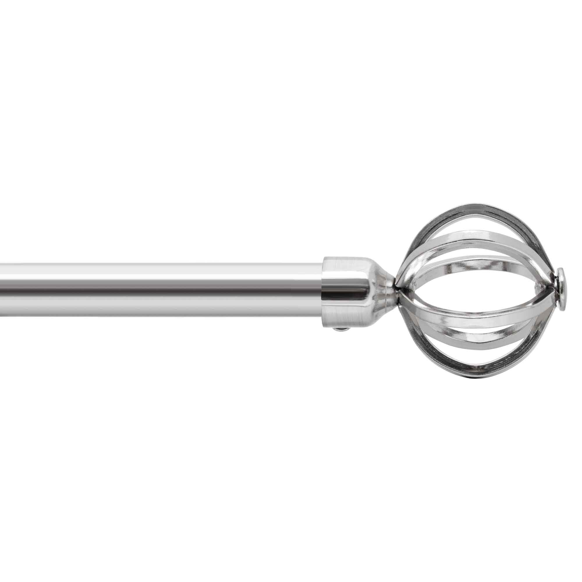 Tringle à Rideaux extensible et nickel avec embouts en forme de sphère, 28" à 48"