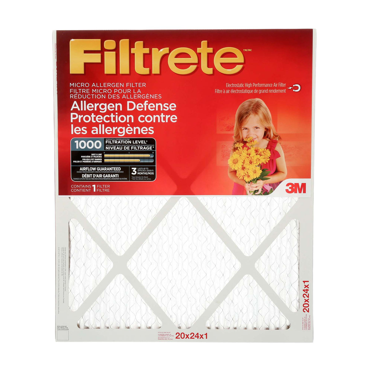 Filtre micro MPR 1 000 «Protection contre les allergènes», 20&#39;&#39; x 24&#39;&#39; x 1&#39;&#39; 