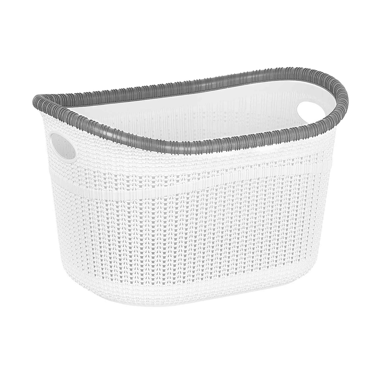 Panier à linge en plastique, blanc