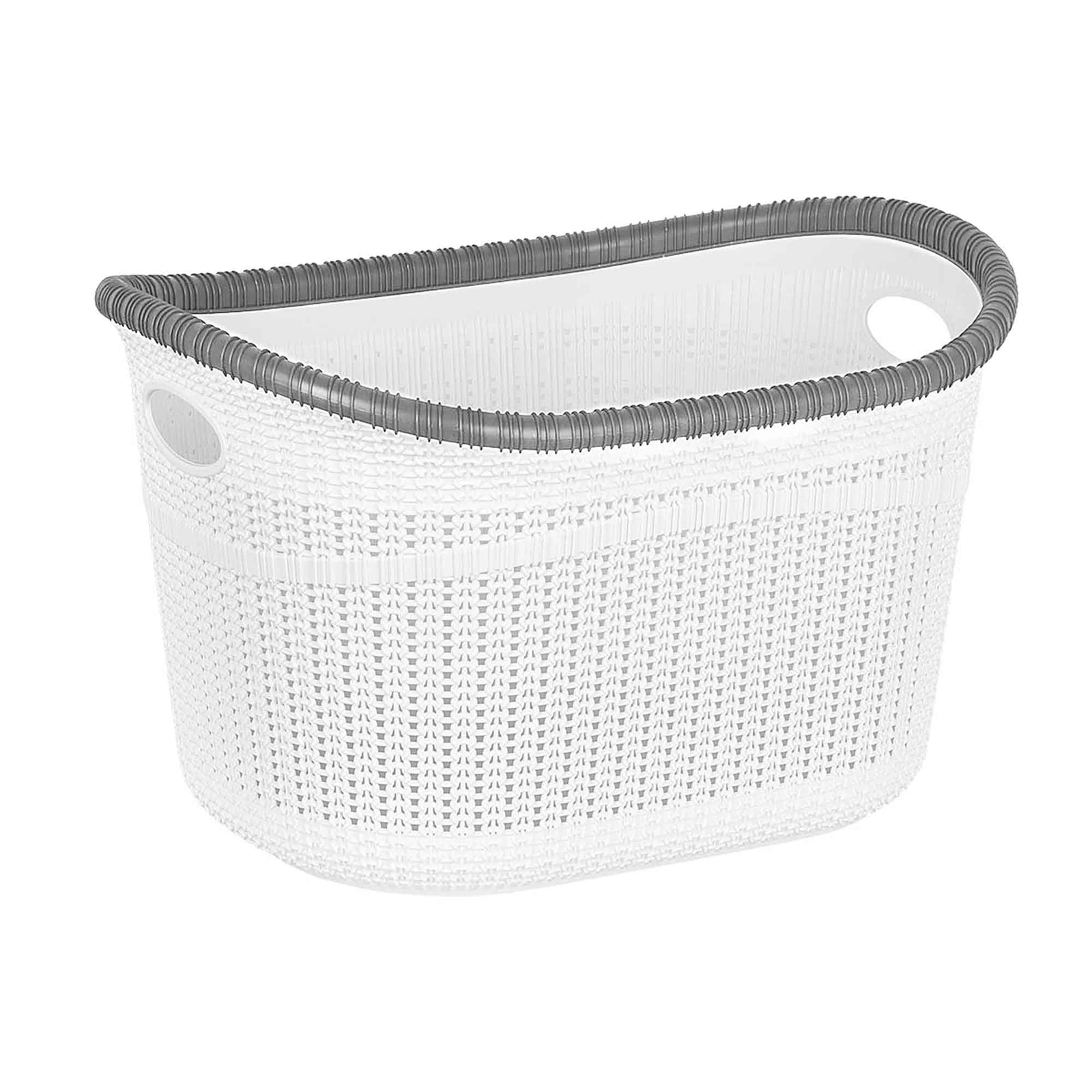 Panier à linge en plastique, blanc