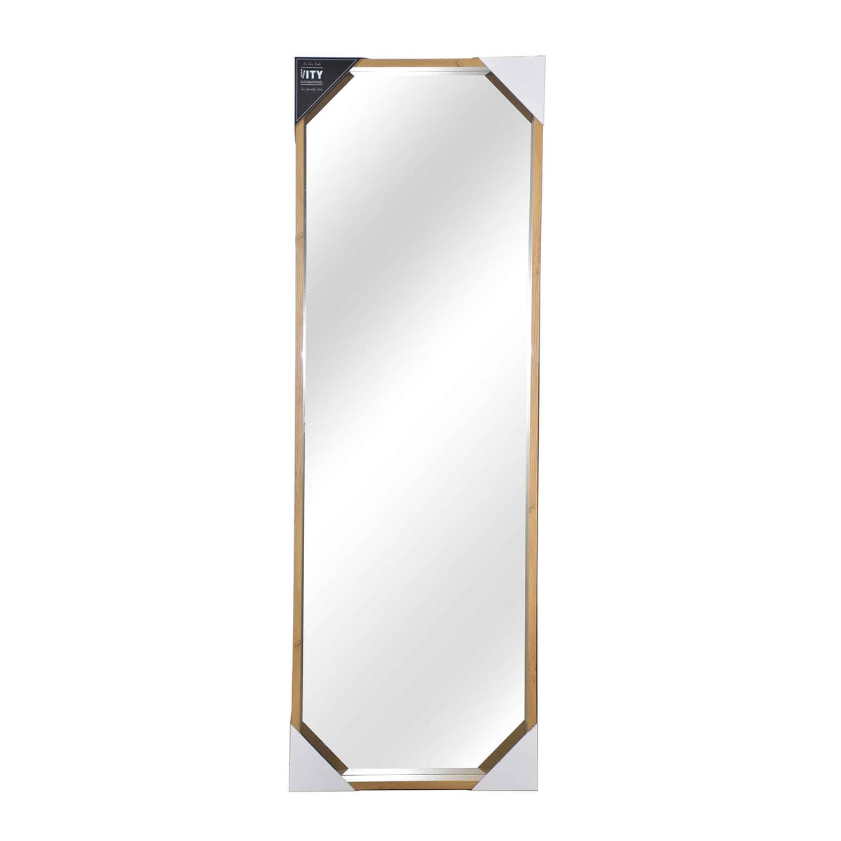 Miroir long avec cadre de couleur naturelle, 18&quot; x 70&quot;