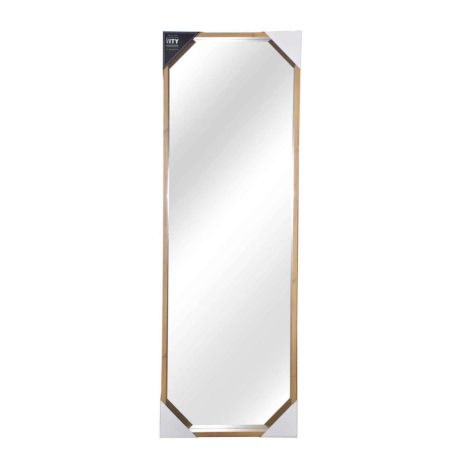 Miroir long avec cadre de couleur naturelle, 18" x 70"