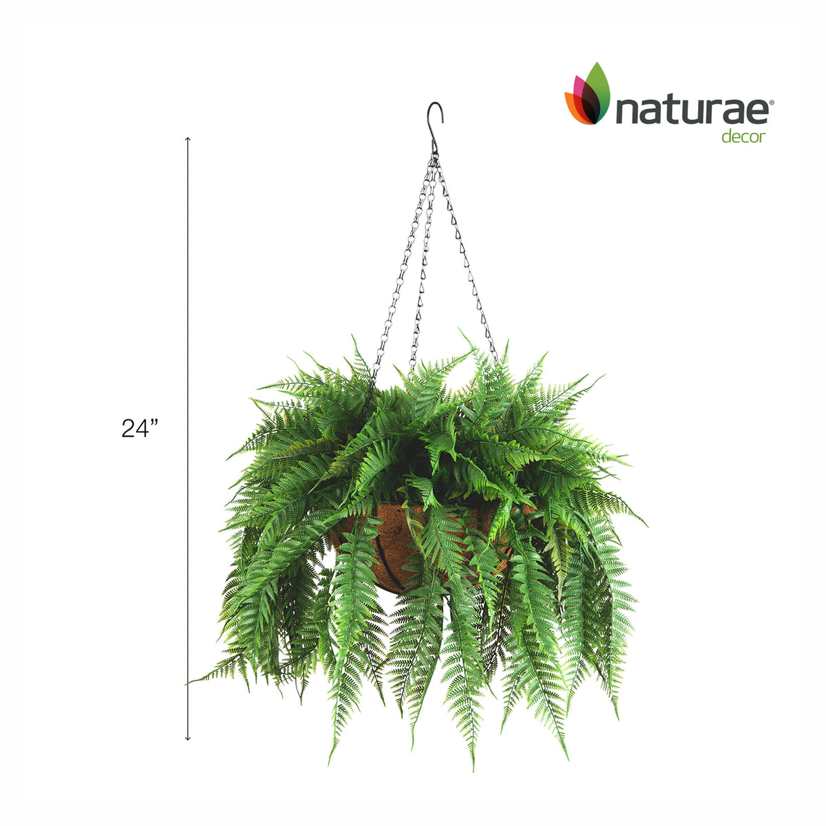 Jardinière de fougère artificielle suspendue, 20" x 24"