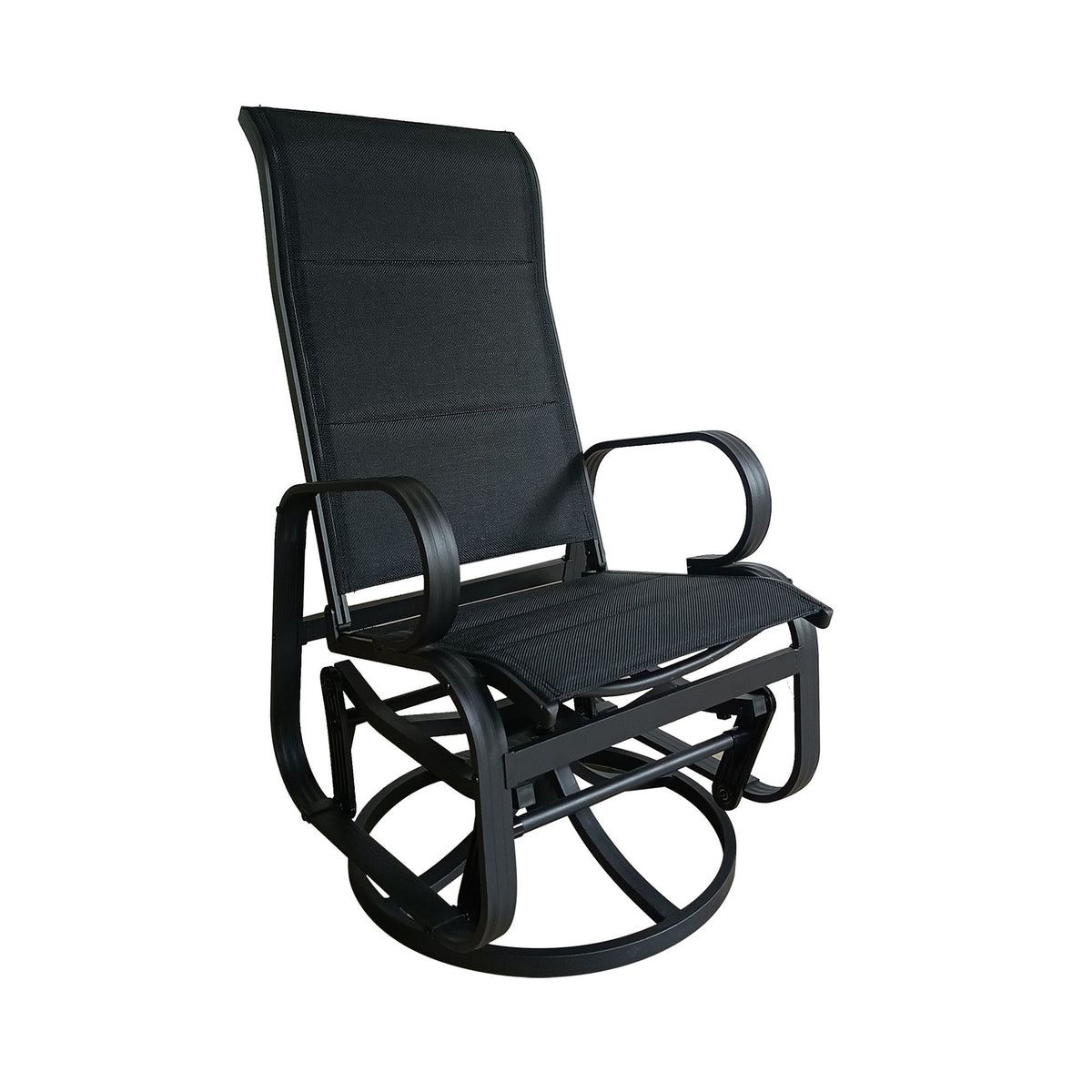 Chaise oscillante et pivotante à 360°, noir